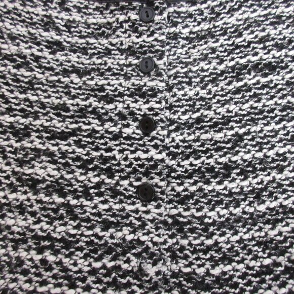 Cato Woman Dress Plus Sz 22/24W Black White Knubby Knit Inset Faux Leather Trim - Picture 4 of 8